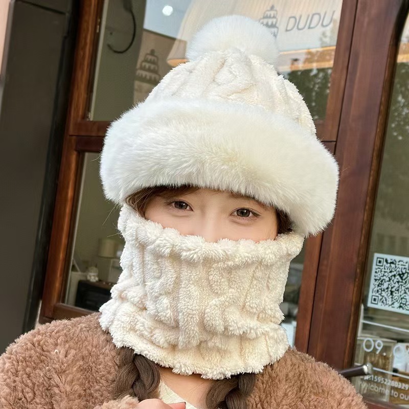 Cycling Gear To Keep You Warm - หน้ากากกันหนาวบุขนหนา พร้อมผ้าคลุมคอ 2-in-1 ป้องกันลมและรักษาความอบอุ่น เหมาะสำหรับปั่นจักรยาน เดินป่า