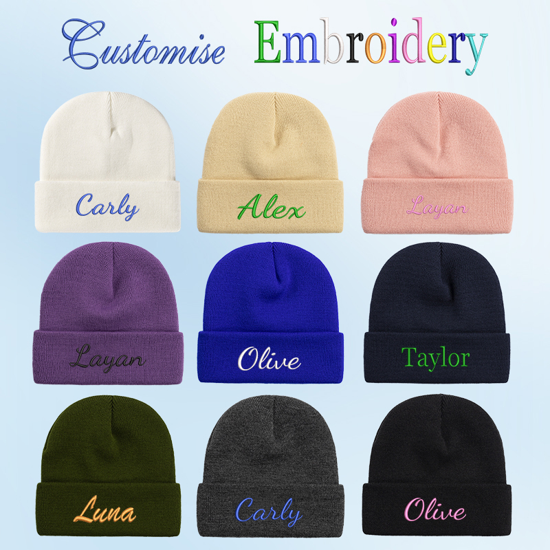 Cycling Gear To Keep You Warm - หมวกถักหนาที่ประณีตพร้อมการปักลายตามสั่ง สีพื้น เรียบหรู เหมาะสำหรับใส่ไปโรงเรียน เดินทางในชีวิตประจำวัน กิจกรรมกลางแจ้ง