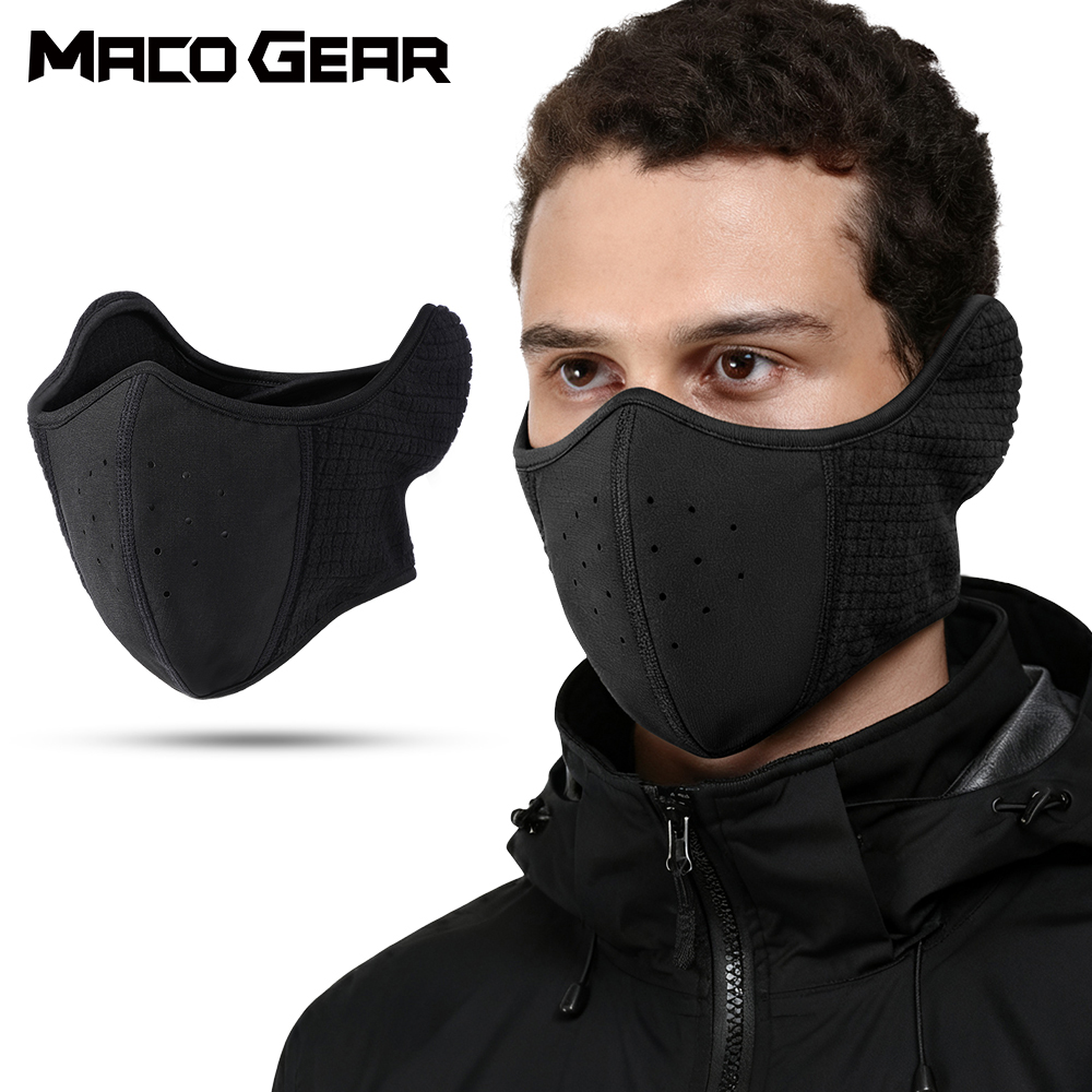 Cycling Gear For Cold Weather - หน้ากากกันลมสำหรับขี่มอเตอร์ไซค์ ผ้าคลุมหน้าแบบครึ่งหน้า อุ่นสบาย ใช้สำหรับปั่นจักรยาน ขี่มอเตอร์ไซค์ เล่นสกี