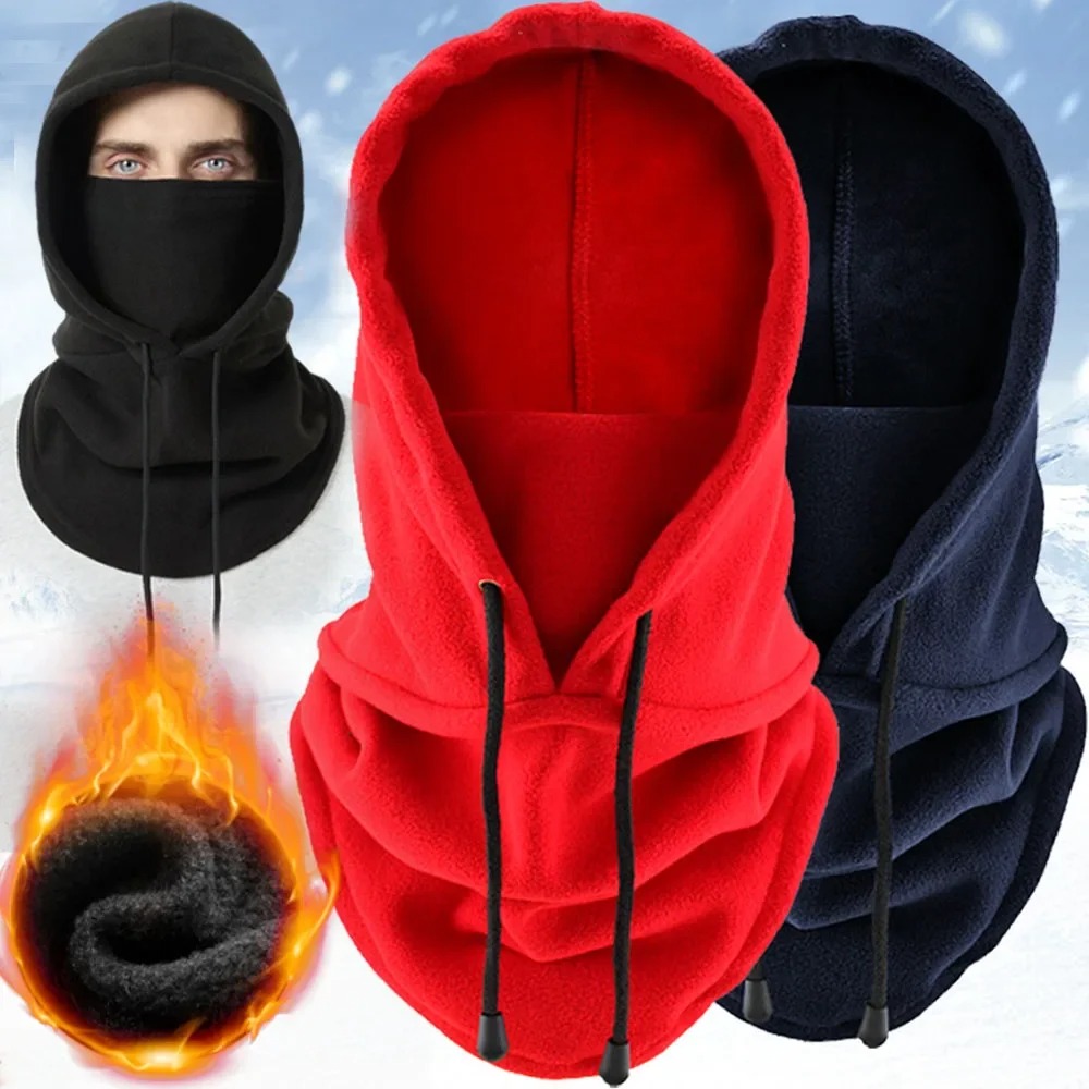 Cycling Gear To Keep You Warm - หน้ากากบาลาคลาวาสำหรับฤดูหนาว ป้องกันลมและให้ความอบอุ่น พร้อมฮู้ดสำหรับเล่นสกี ปั่นจักรยาน ตกปลา อุปกรณ์กีฬาสำหรับอากาศหนาว