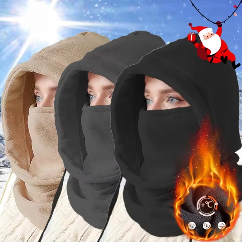 Cycling Gear For Cold Weather - ผ้าคลุมศีรษะกันลมและให้ความอบอุ่นสำหรับฤดูหนาว เหมาะสำหรับเล่นสกี ปั่นจักรยาน ตกปลา หรือกิจกรรมกีฬาอื่นๆ ในสภาพอากาศหนาวเย็น