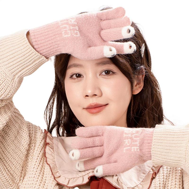 Cycling Gear For Cold Weather - ถุงมืออุ่นสําหรับผู้หญิงถุงมือยืดหยุ่นพร้อมหน้าจอสัมผัสนิ้วมือเย็นสภาพอากาศเกียร์ Anti-SLIP ถุงมือความร้อนมือร้อน