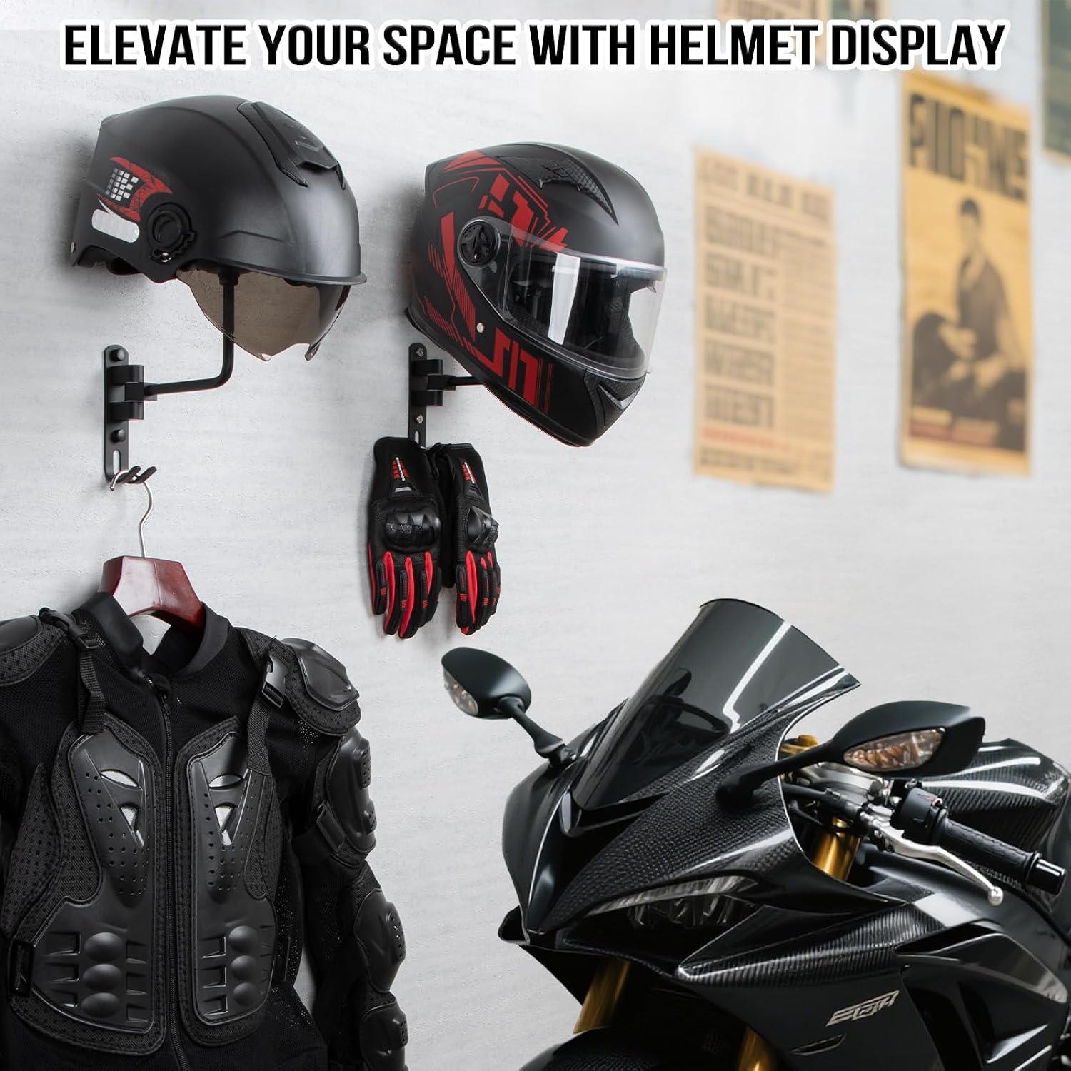 180 °   ที่แขวนหมวกกันน็อคมอเต - Cycling Gear Wall Mount บทวิจารณ์และราคา
