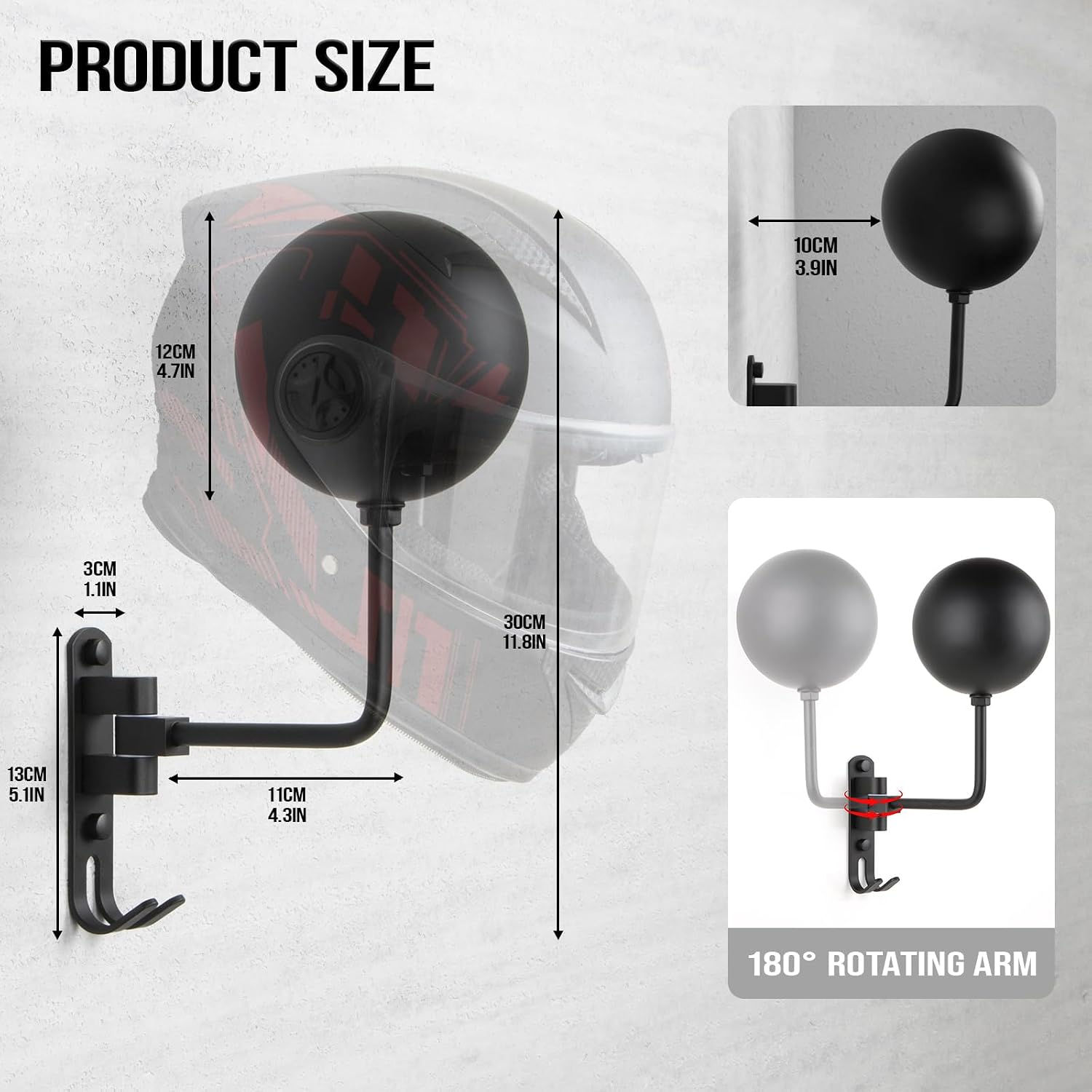 180 °   ที่แขวนหมวกกันน็อคมอเต - Cycling Gear Wall Mount บทวิจารณ์และราคา